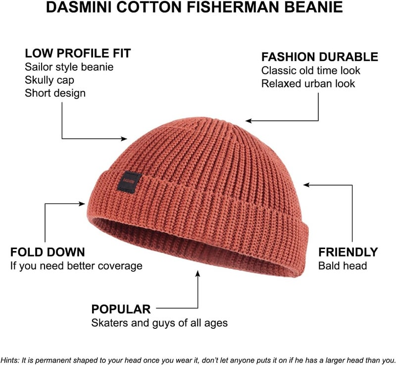 DASMINI Fisherman Beanie Hats for Men Women,Knit Trawler Skull Cap,Watch Cap,Spring Fall Winter Warm Short Hats - Image 5
